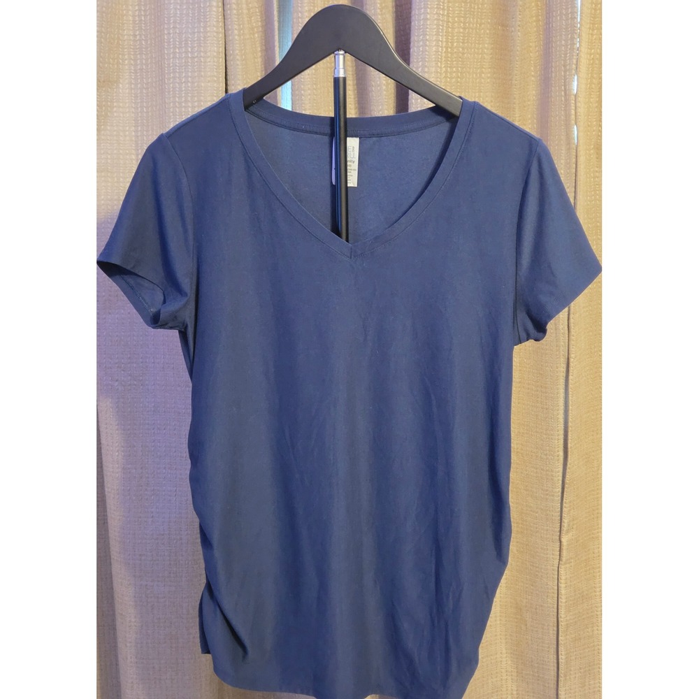 Time And Tru Short Sleeve Maternity T-Shirt‎ Women's Size Medium (8-10) Navy